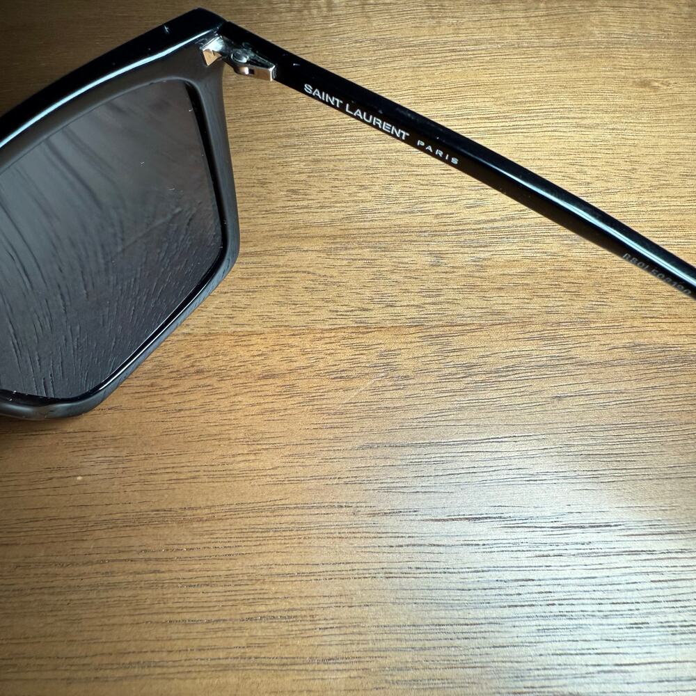 Saint Laurent SL 474 Oversized Square Frame Black Sunglasses YSL Unisex - Picture 9 of 16